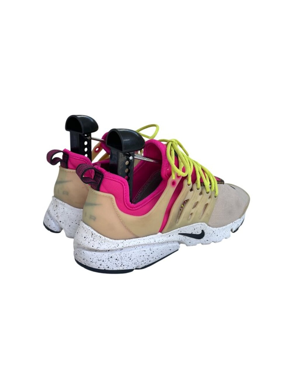 Nike Air Presto Beige Pink Neon Yellow Womens Running Shoes Size 7 - Picture 4 of 6